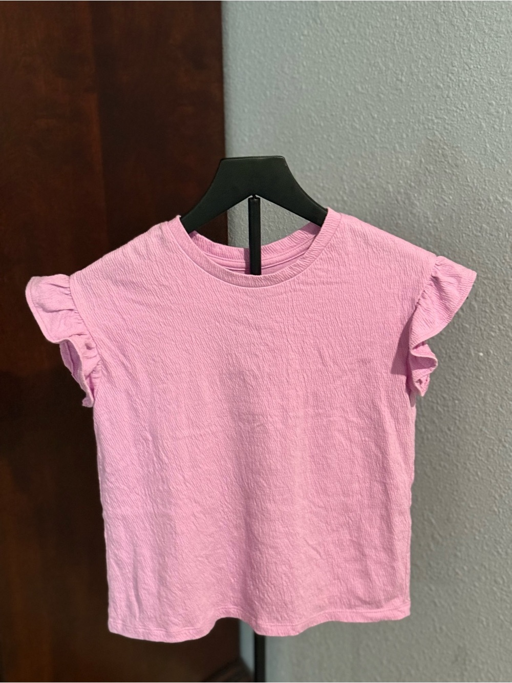 Cat & Jack Light Pink Ruffle Sleeve Tee